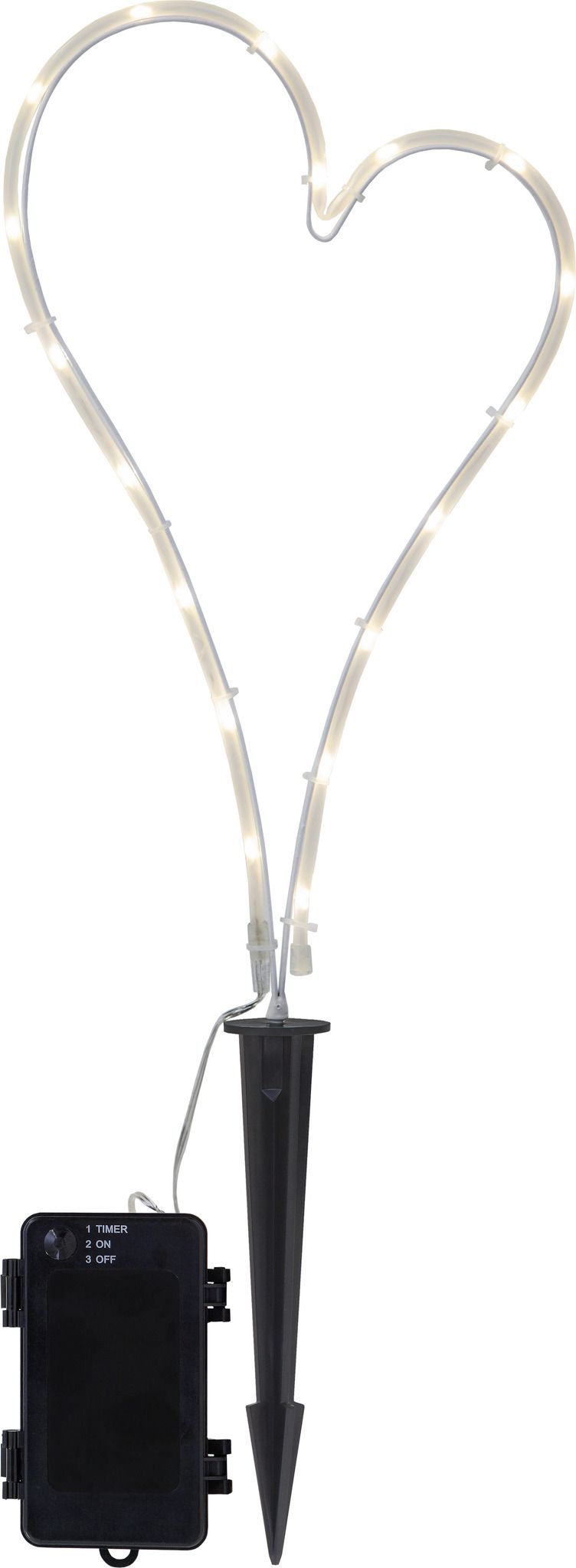 LED Licht Herz - Outdoor, Weiss, 39cm Höhe, Timerfunktion