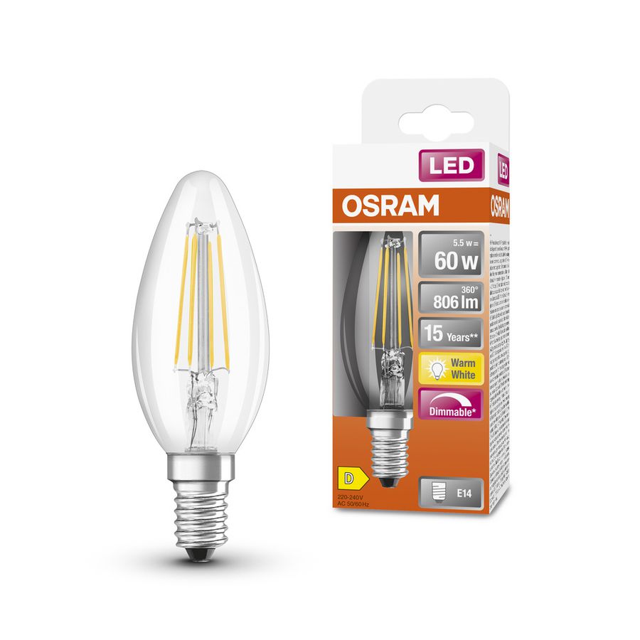 LED Retrofit CLASSIC B DIM - E14, 806Lm, 2700K, 5.5W, 230V