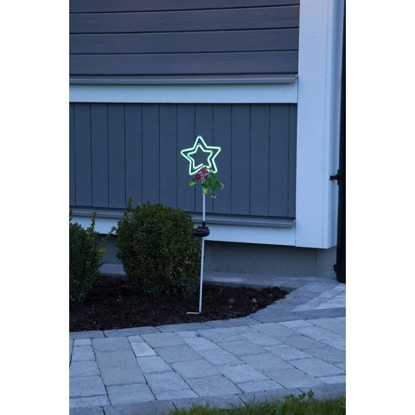 Solar Decoration Linny Star - IP44, Grün, Dämmerungssensor