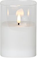 LED Pillar Kerze Flamme - Indoor, Transparent, 12.5cm Höhe, Timerfunktion