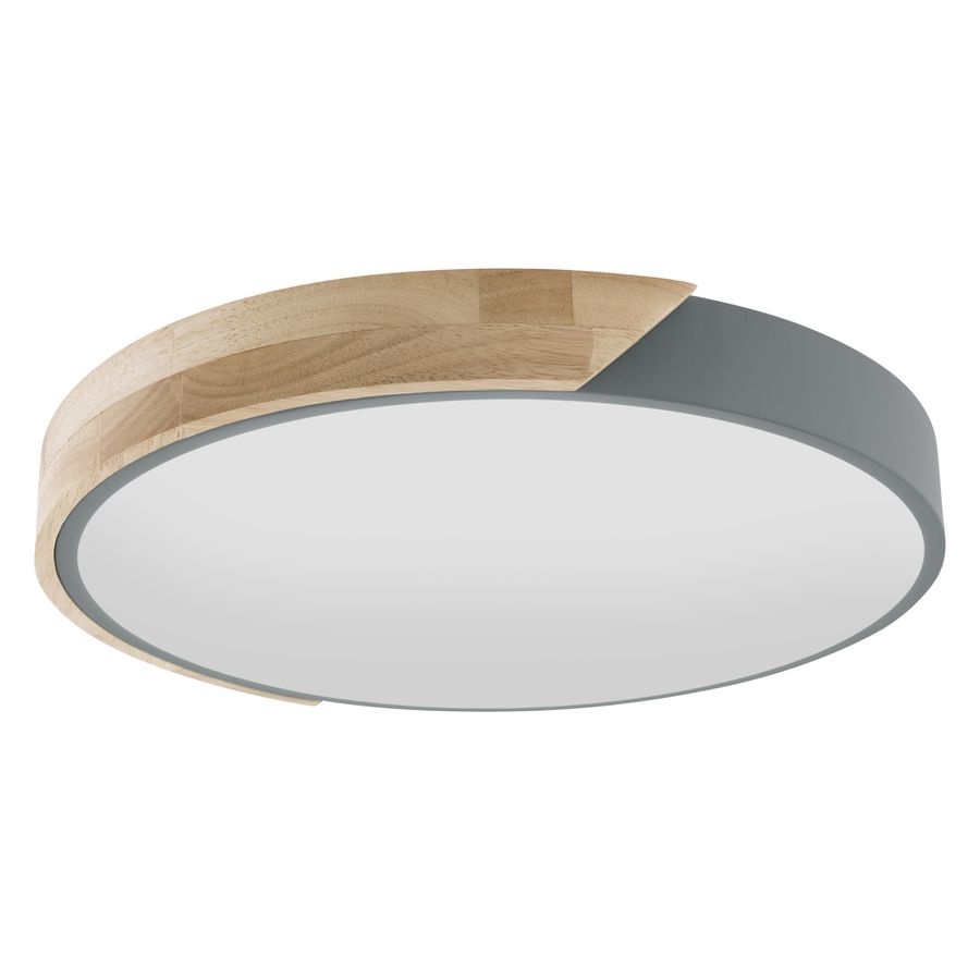 LED Deckenleuchte BORNEO - 13W, 1500lm, 3000K, IP20, grau, nicht dimmbar, D=310mm, H=50mm