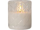 LED Pillar Kerze Flamme Romb - Indoor, Transparent, 10 cm höhe, Timerfunktion