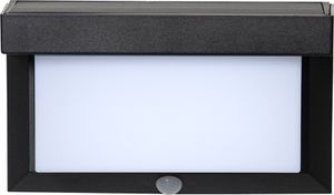 Solar-Wandleuchte VALLA - 3.7V DC, 3W, 800/200lm, 6500K, IP44 , schwarz, Bewegungs-/Dämmerungsensor, L=200mm, B=90mm, H=120mm