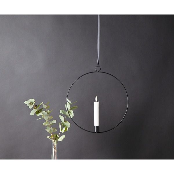 Indoor Decoration Flamme Ring - Indoor, Schwarz, 30cm Höhe, Timerfunktion