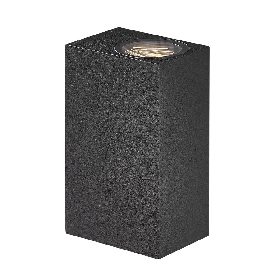 Asbol Kubi, Wandleuchte, Schwarz - LED Modul, 2X5W LED, IP44