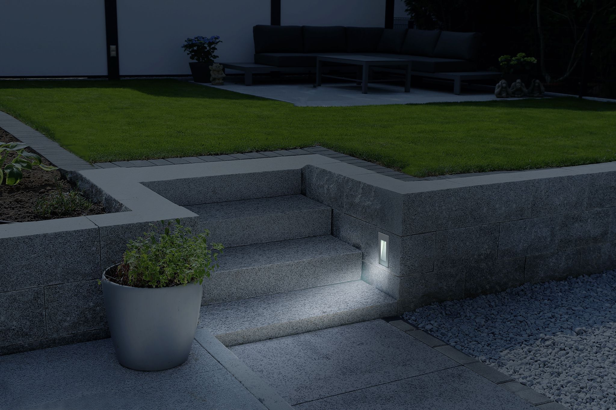 LED Einbau-Aussenwandleuchte Kolari - IP65, kaltweiss, 3W