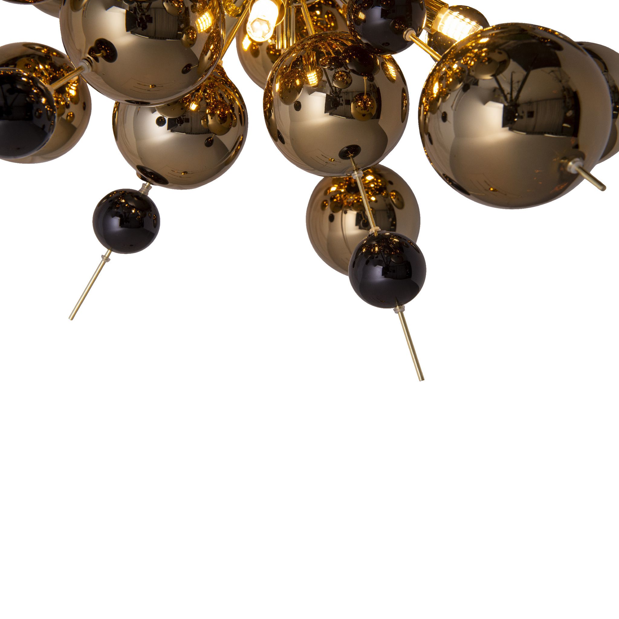 Pendelleuchte Explosion Copper (Gold) - G9, max. 10x20W, IP20, chrom, nicht dimmbar, exkl. Leuchtmittel, D=650mm, H=650mm, PL=1500mm