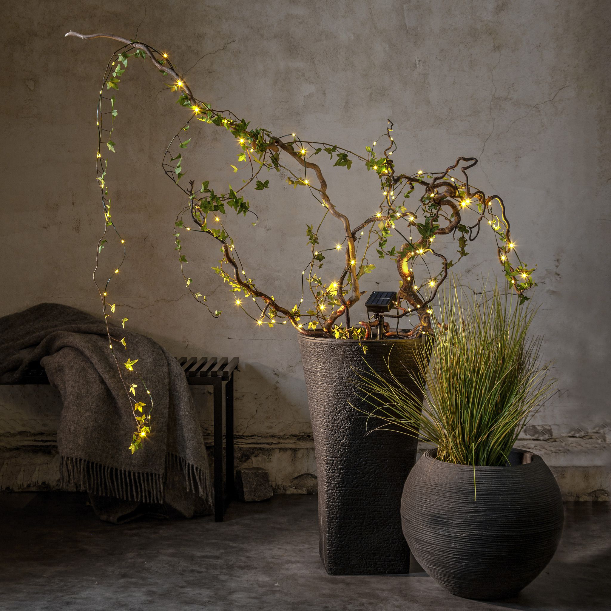 Solar Lichterkette Dew Drop Micro - IP44, Warmweiss, 100 LED'S
