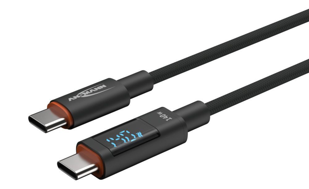 USB Typ-C auf USB Typ-C Kabel - 120cm, mit integriertem LED Display