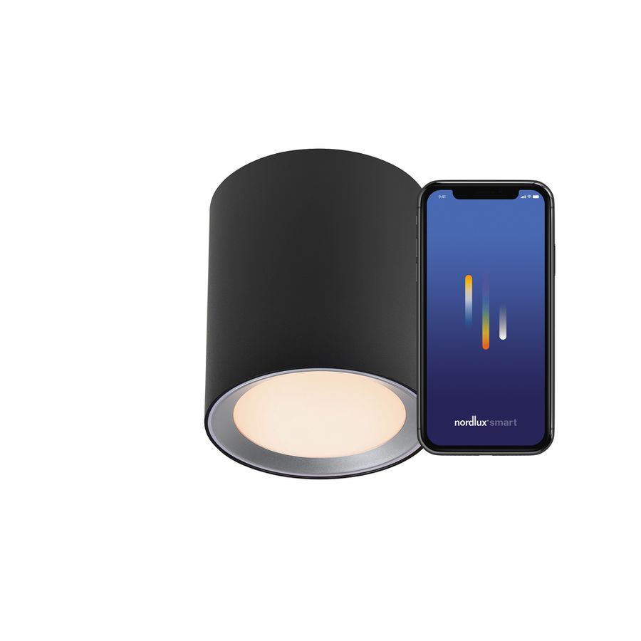 Landon Long Smart,  Deckenleuchte,Schwarz - 7W ,2700-6500K, IP44