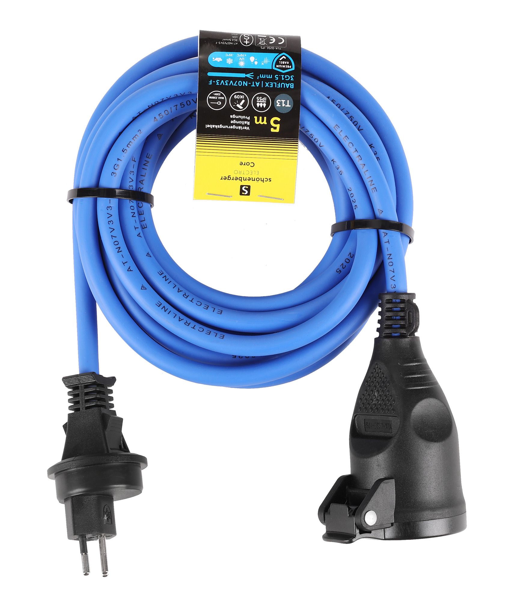 Verlängerungskabel T13 IP55 5m - BAUFLEX N07V3V3-F 3G1.5mm2