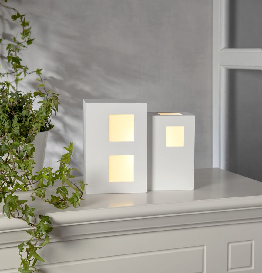 Tisch Dekoration E14 CUBE - Indoor, Weiss, 1 LED