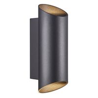 Nico Round 22, Wandleuchte, Schwarz - GU10, IP54, max.2*25W