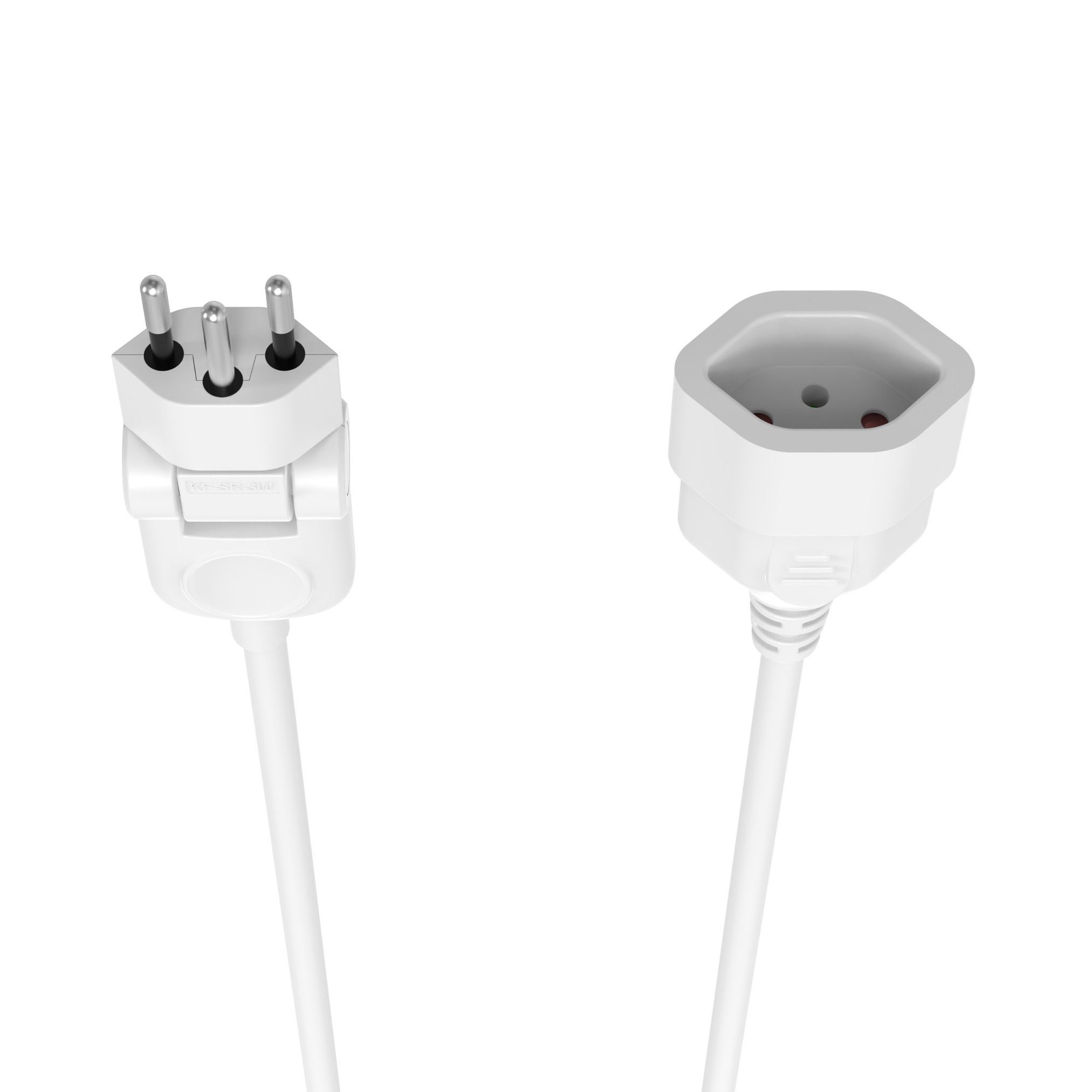 Verlängerungskabel MOVE - 5m T12/T13, weiss, H05VV-F 3G1.0mm2 mit dreh- und klappbarem Stecker 270° / 180°