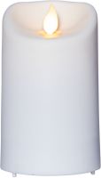 LED Pillar Kerze M-Twinkle - Outdoor, Weiss, 12.5cm Höhe, Timerfunktion