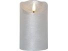 LED Pillar Kerze Flamme Rustic - Indoor, Silber, 12.50 cm Höhe,  Timerfunktion