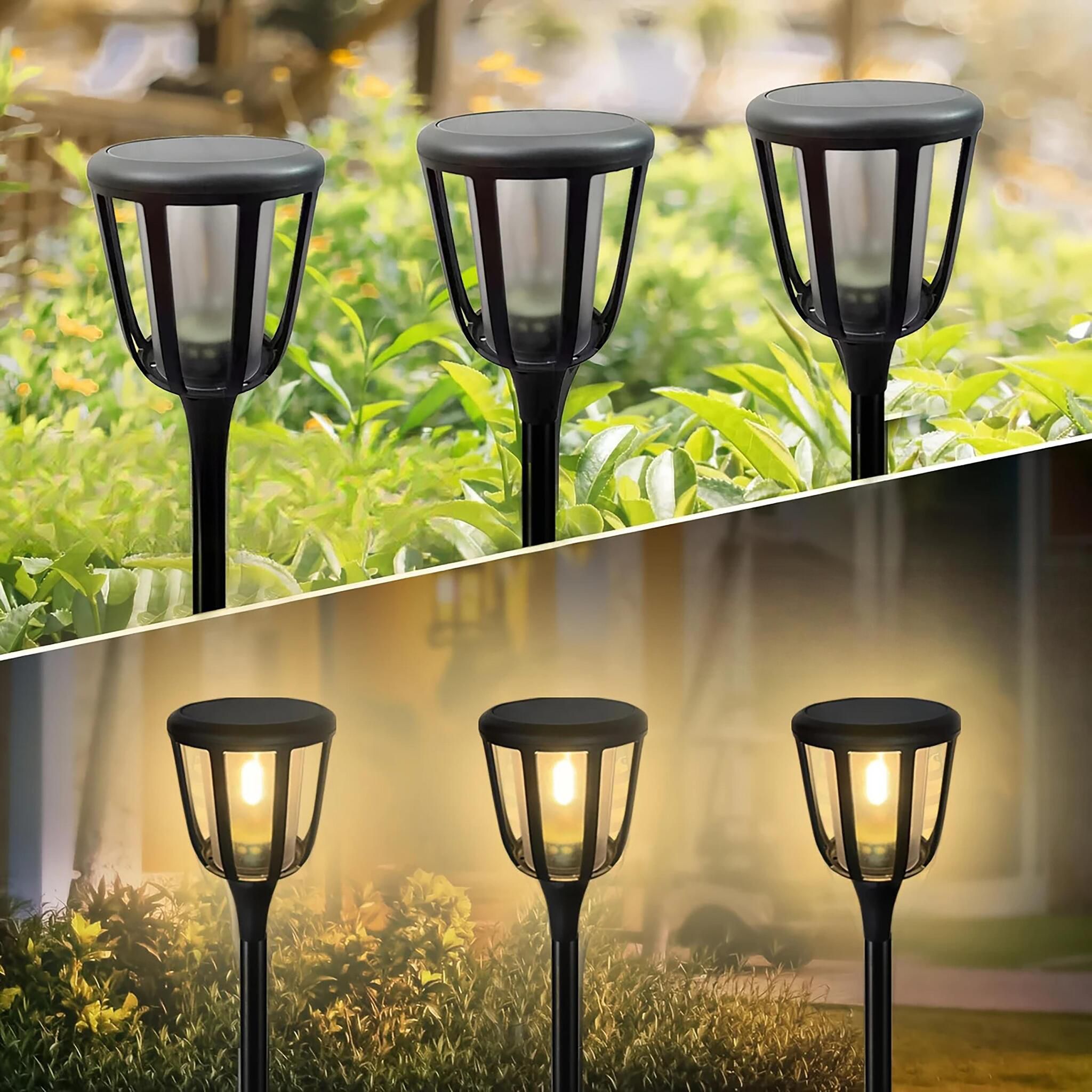 1x Solarfackel Flamme, Solarpanel: 5,5 V/0,88 W, LED chip 22Stk. 2835SMD, 3,7V 1200mAH Li-ion Höhe o - 1x Solarfackel Flamme, Solarpanel: 5,5 V/0,88 W, LED chip 22Stk. 2835SMD, 3,7V 1200mAH Li-ion Höhe o