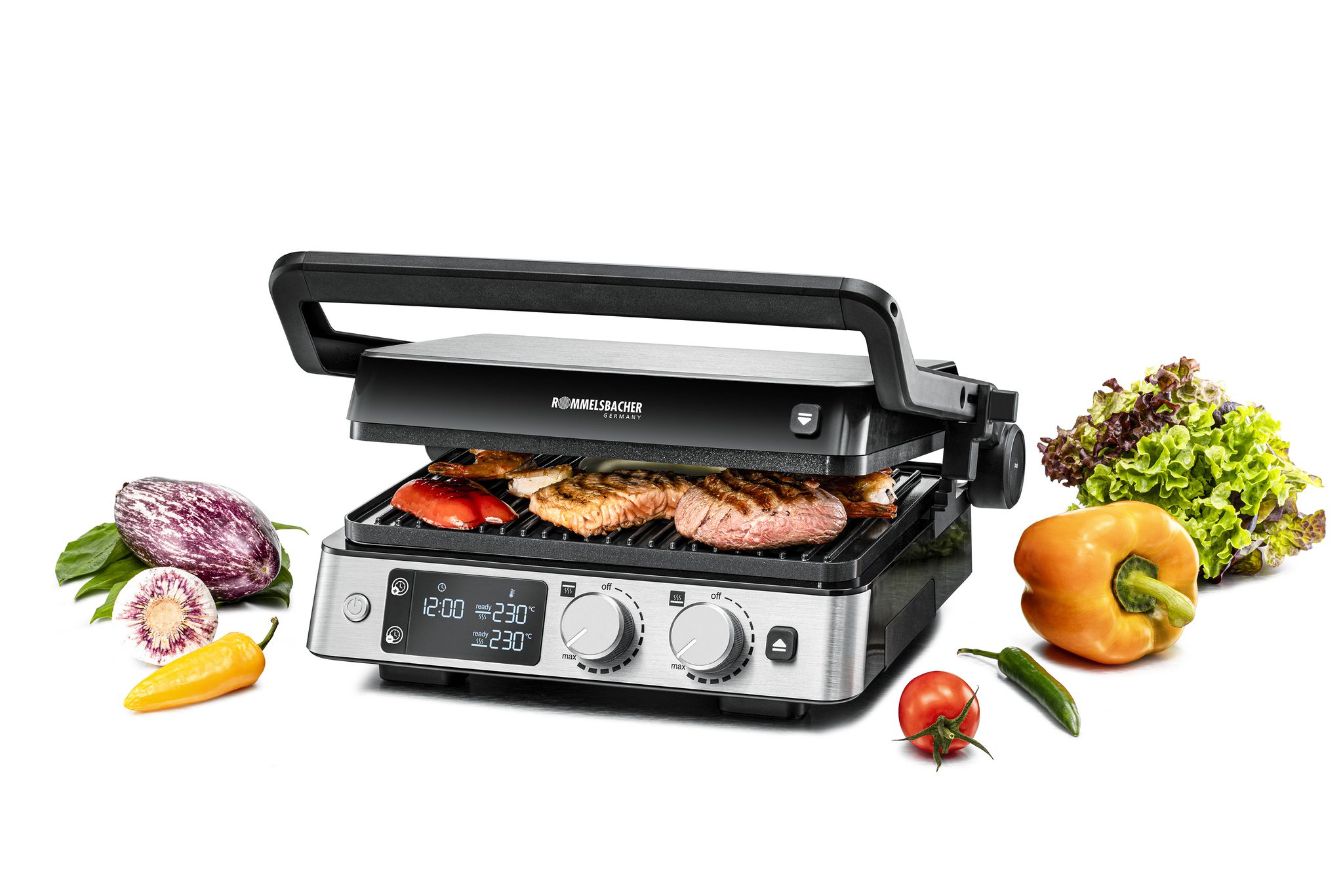 KONTAKTGRILL KG 2025 - Kontaktgrill, Edelstahl/schwarz, 2000W