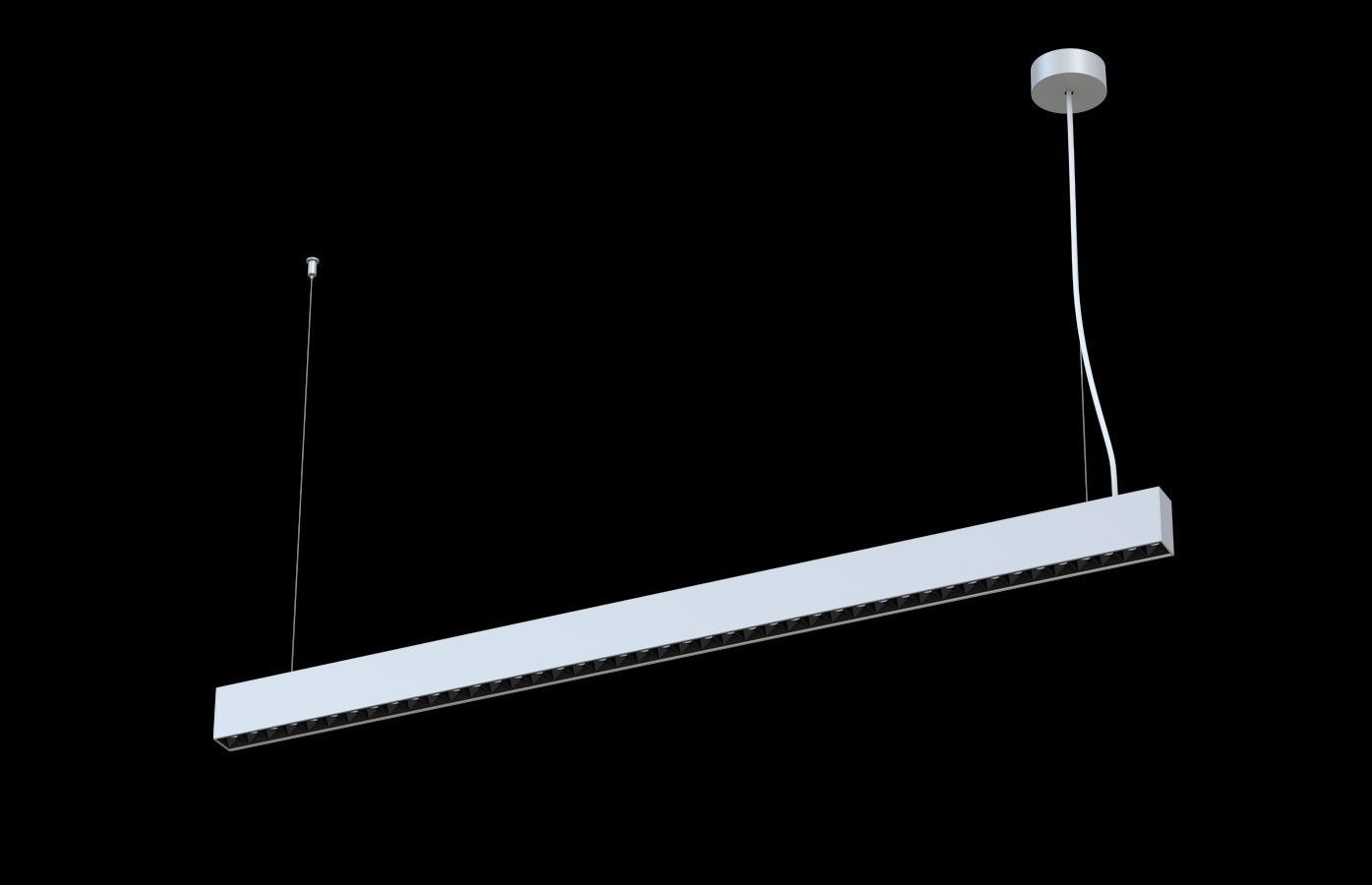 LED DALI-Pendelleuchte GLOS Up&Down (3000K) - 50W, 6250lm, 3000K, IP20, CRI83, 120°/45°, weiss-matt, DALI dim., L=1171mm, B=38mm, H=66mm,PL=1500mm