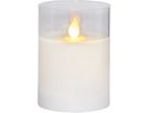 Bougie LED en plastique M-Twinkle - Indoor, Weiss, 10cm Höhe, Timerfunktion