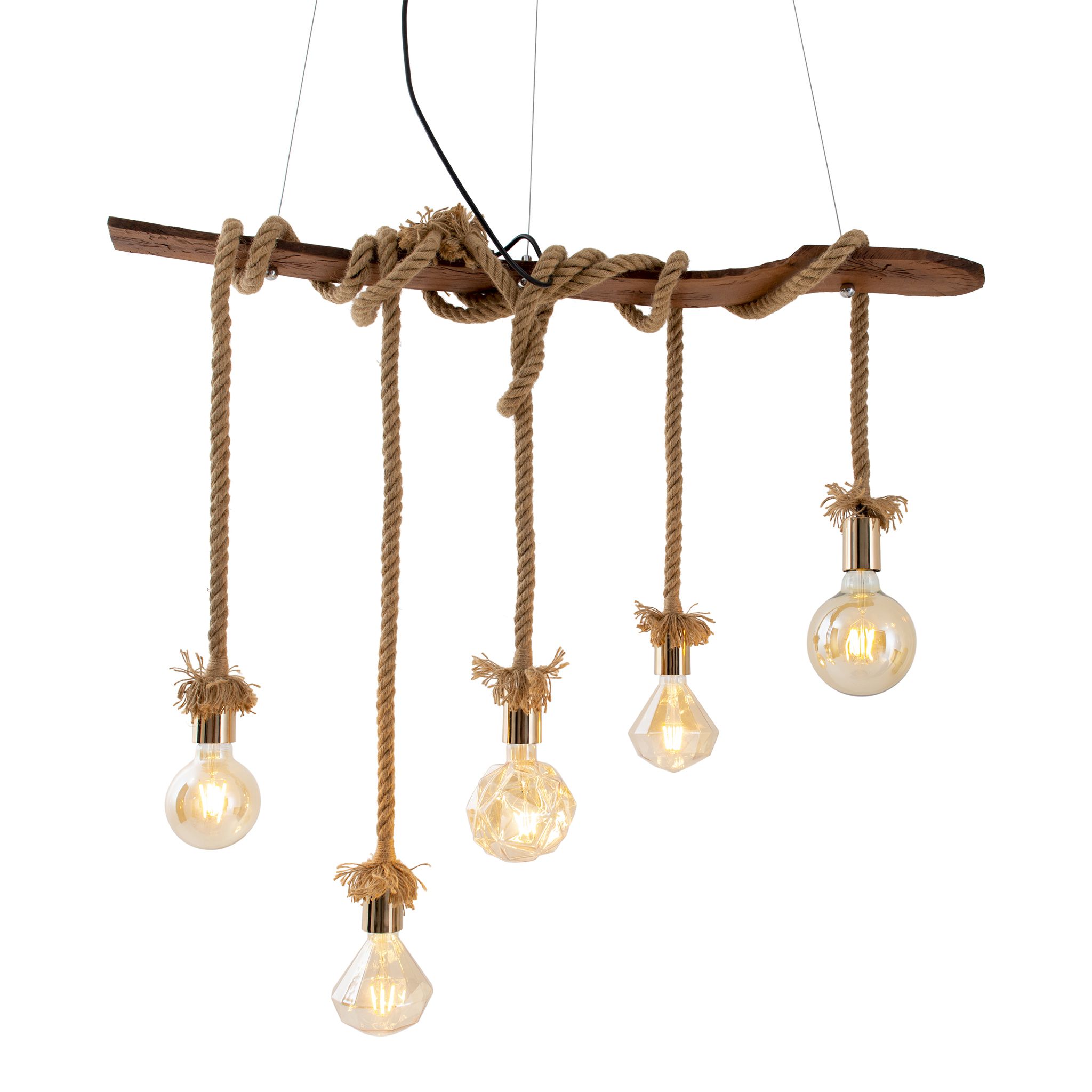Pendelleuchte Rope 5flg. - E27, 200W, IP20