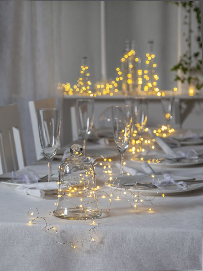 Lichterkette Dew Drop - IP20, Warmweiss & Multi, 100 LED