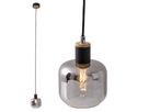 Singel Pendelleuchte FUMOSO - E14, max. 1x40W, IP20, schwarz + holz, nicht dimbar, exkl. Leuchtmittel, D=130mm, H=1200mm