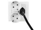 Reiseadapter NO BLOCK - Eingang: Schuko Typ F | Ausgang: Schweiz T12, 10A Sicherung, weiss, VPE10