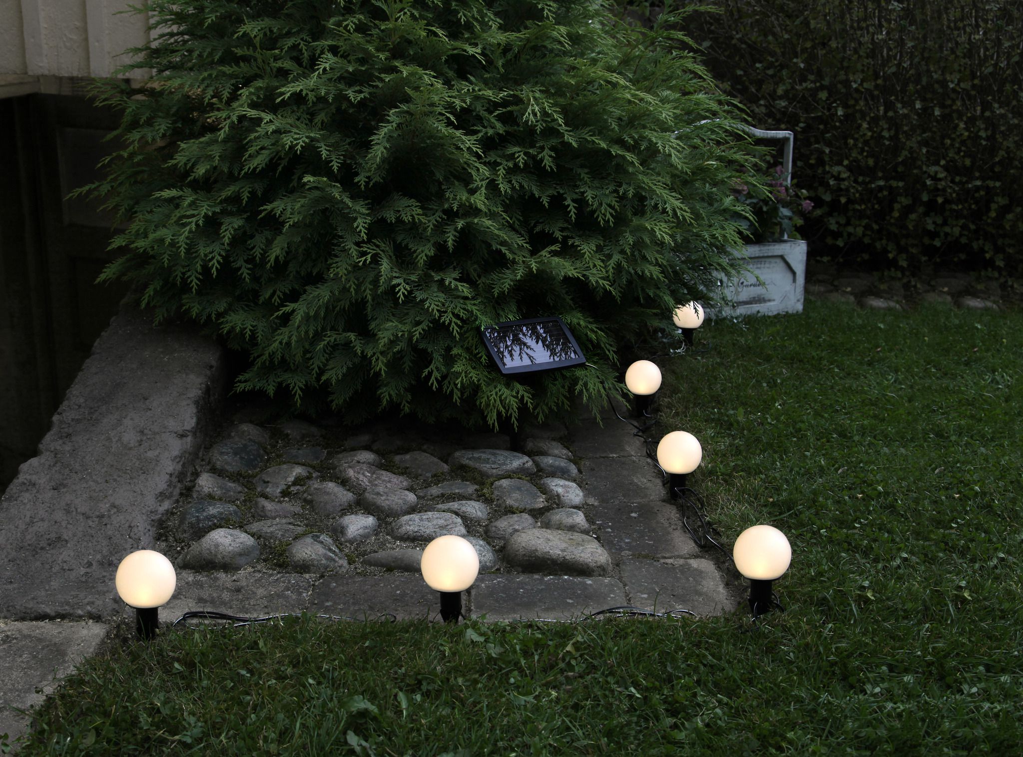 Solar Lichterkette Globus - Weiss, Lichtfarbe Warmweiss