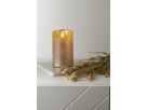 LED Pillar Kerze Flamme Rustic - Indoor, Gold, 12.50 cm Höhe,  Timerfunktion