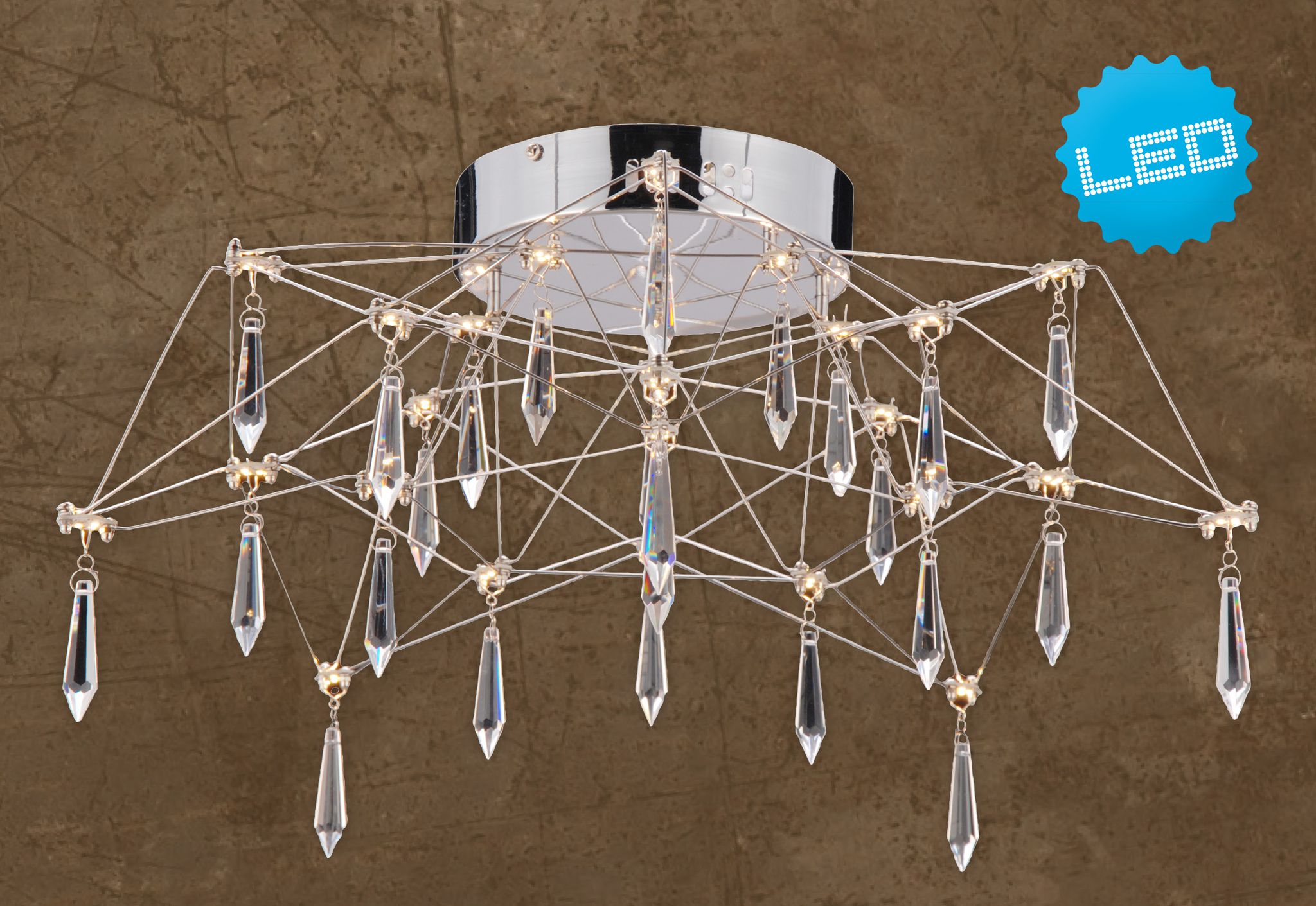 LED Deckenleuchte d: 55cm Araneus - LED fest verbaut, 3000K, warmweiss