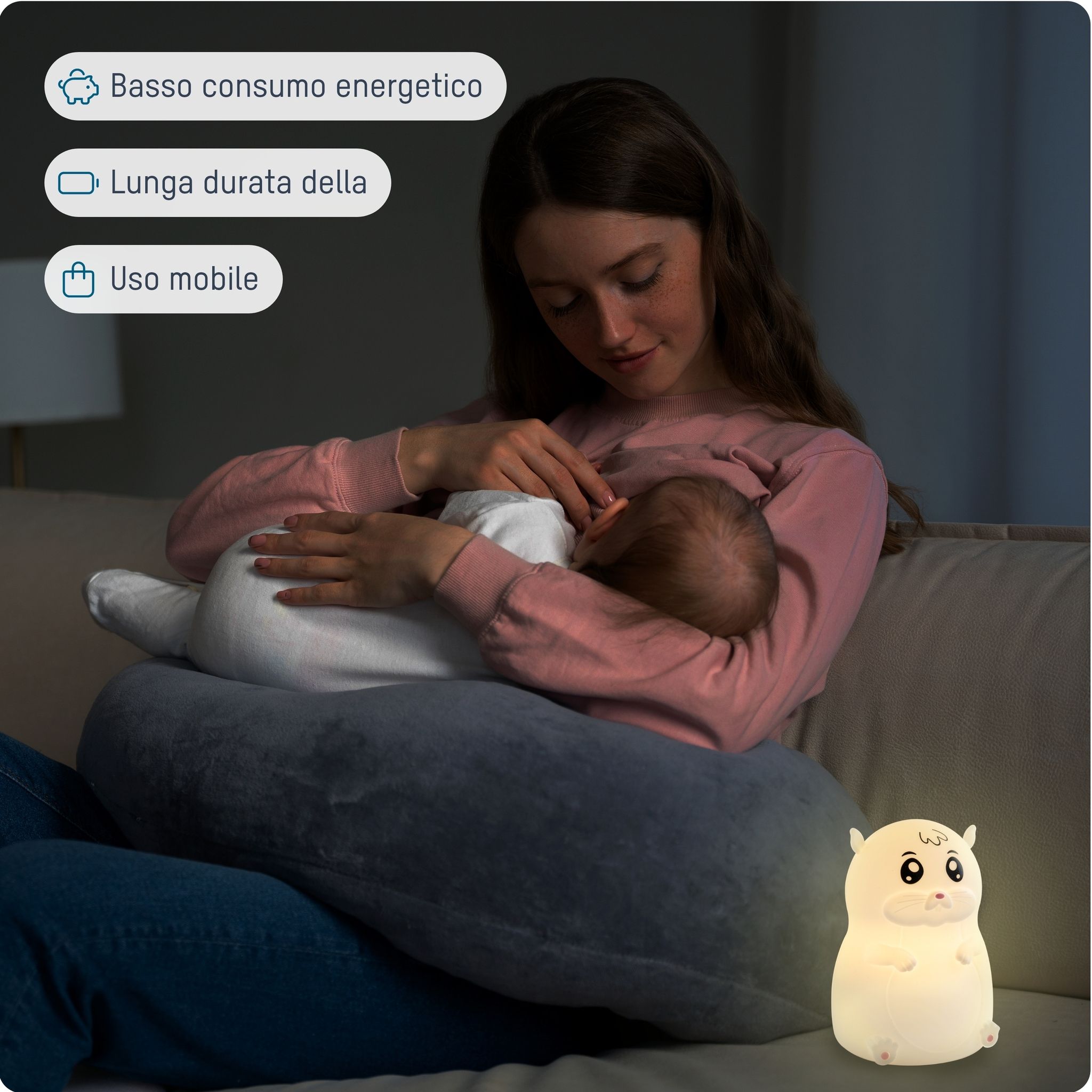 Nachtlicht Hamster - 0.2W, IP20, USB-Ladung