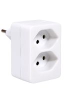 Fiche de dérivation 2xT.13 - 2x T13, Stecker T12, inkl. Kinderschutz. senkrecht untereinander