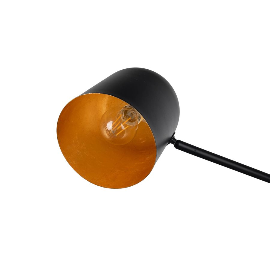 Stehleuchte  METAVION  H: 140cm schwarz/gold - IP20, E27, Schwarz-Gold