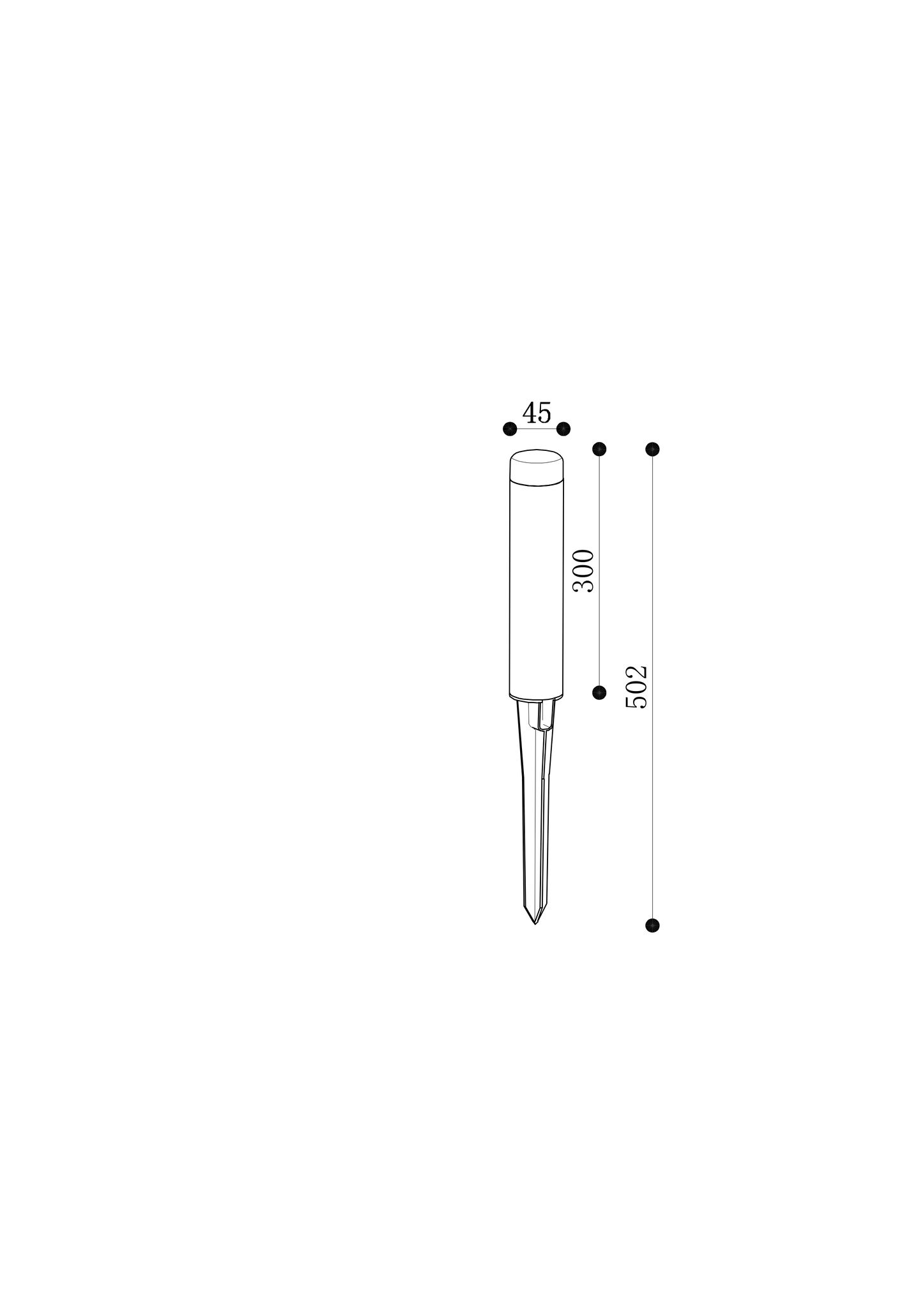 24V Erdspiess Wegleuchte - 24V DC, 3W, 300lm, 3000K, IP65, anthrazit