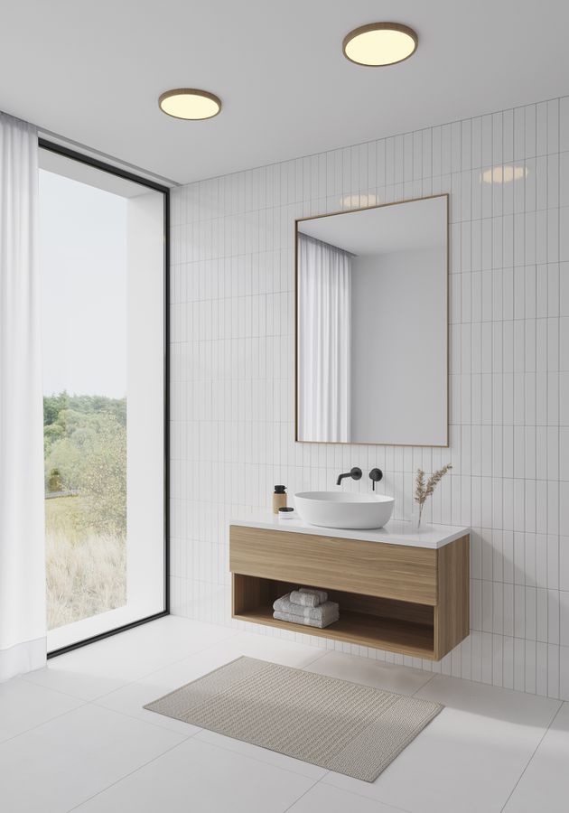 Oja 29 - IP54 2700K Dim Deckenleuchte Holzfolie